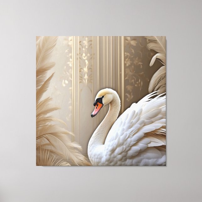 *~* SC1 Close Up White Swan Soft Canvas Print (Front)