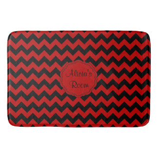 SC Chevron Bath Mat-Red-Black Bathroom Mat