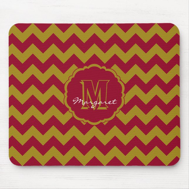 SC Chevron Mouse Pad-Burgundy and Gold Pad (Front)