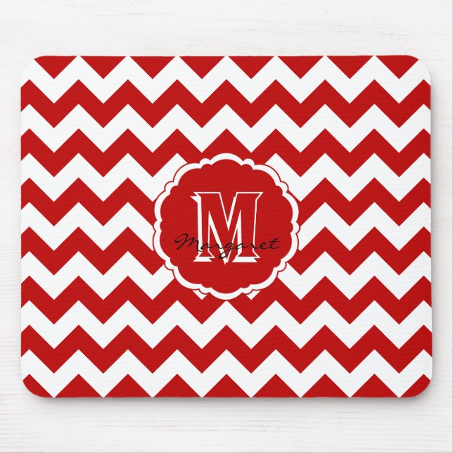 SC Chevron Mouse Pad-Red and White Pad (Front)