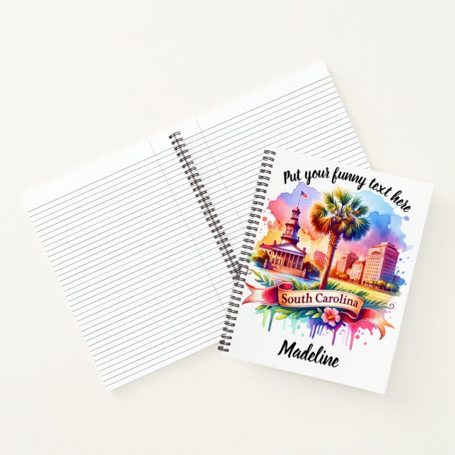 SC landscape with palm and skyline Notebook (Inside)