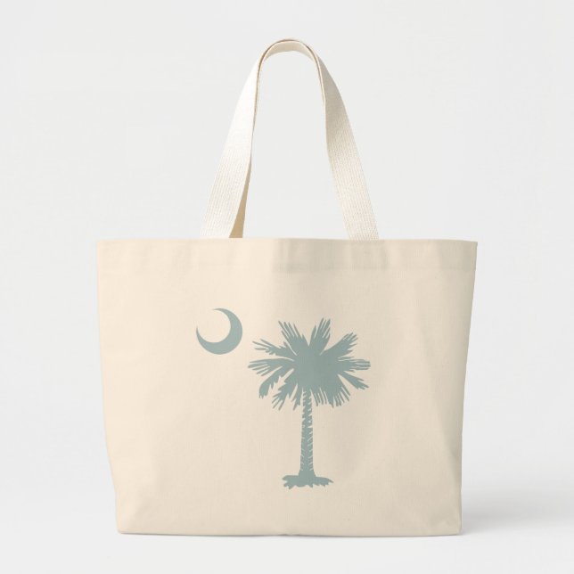 SC Palmetto & Crescent (CB) Large Tote Bag (Front)