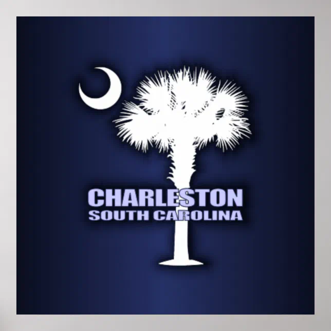 SC Palmetto & Crescent (Charleston) Poster Zazzle
