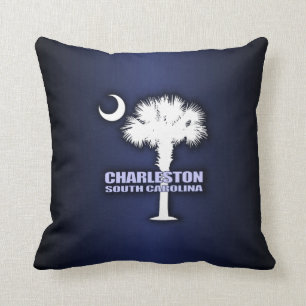 SC Palmetto & Crescent (Charleston) Throw Pillow
