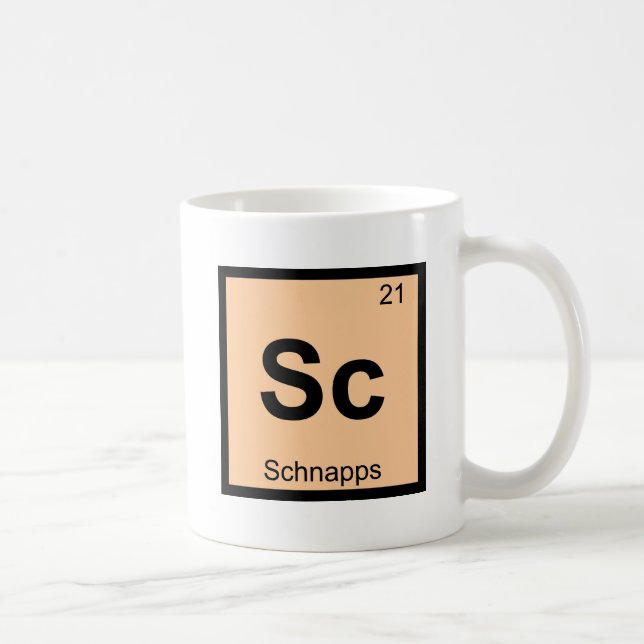 Sc - Schnapps Chemistry Periodic Table Symbol Coffee Mug (Right)