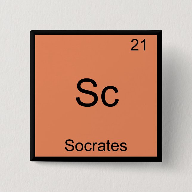 Sc - Socrates Funny Element Chemistry Symbol Tee Button (Front)