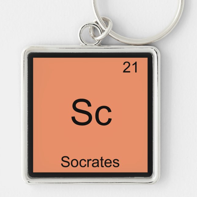 Sc - Socrates Funny Element Chemistry Symbol Tee Keychain (Front)