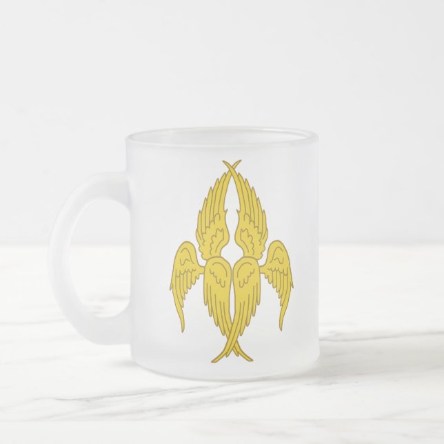 SCA Angels Frosted Glass Coffee Mug (Left)