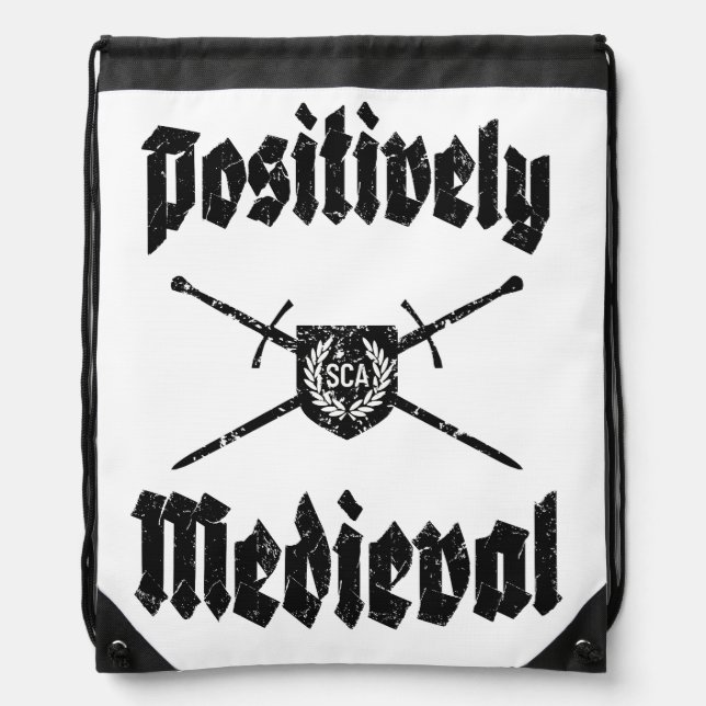 SCA Postively Medieval Pullstring  Drawstring Bag (Front)