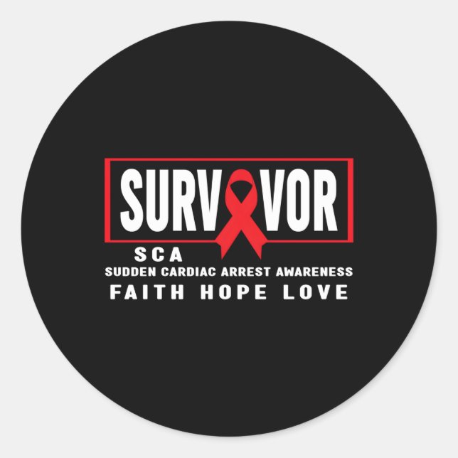 Sca Survivor Sudden Cardiac Arrest Sca Awareness Classic Round Sticker (Front)
