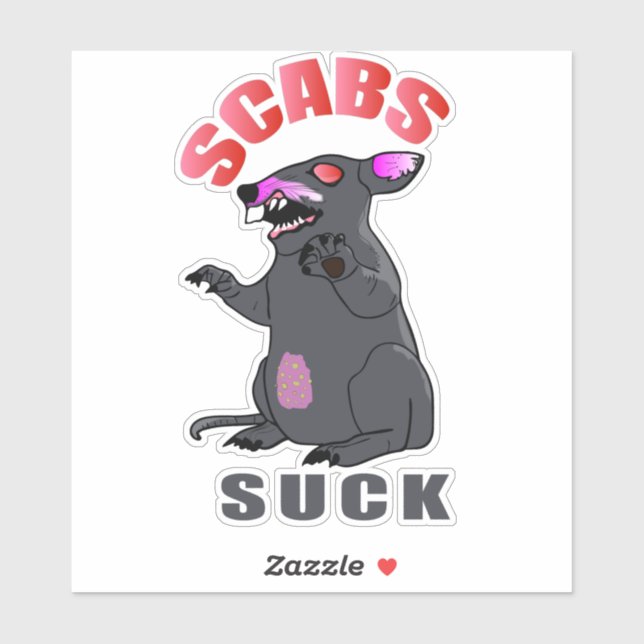 Scabby the Rat - Scabs Suck Sticker (Sheet)