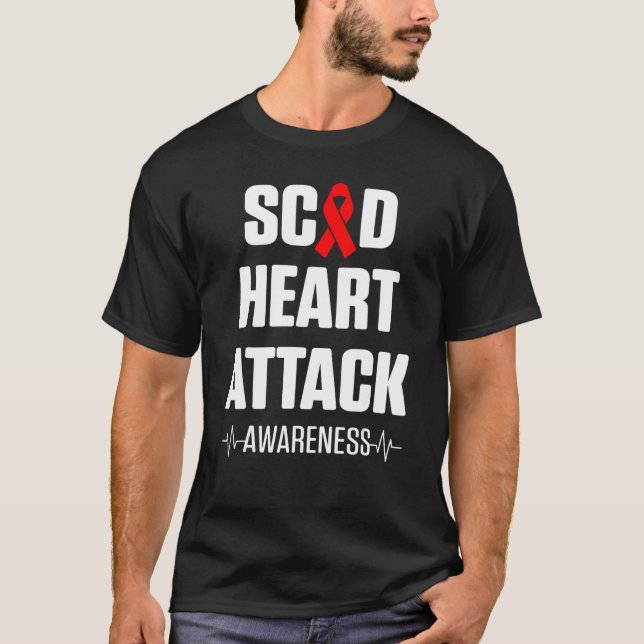 SCAD Heart Attack Survivor Heartbeat Warrior Aware T-Shirt (Front)