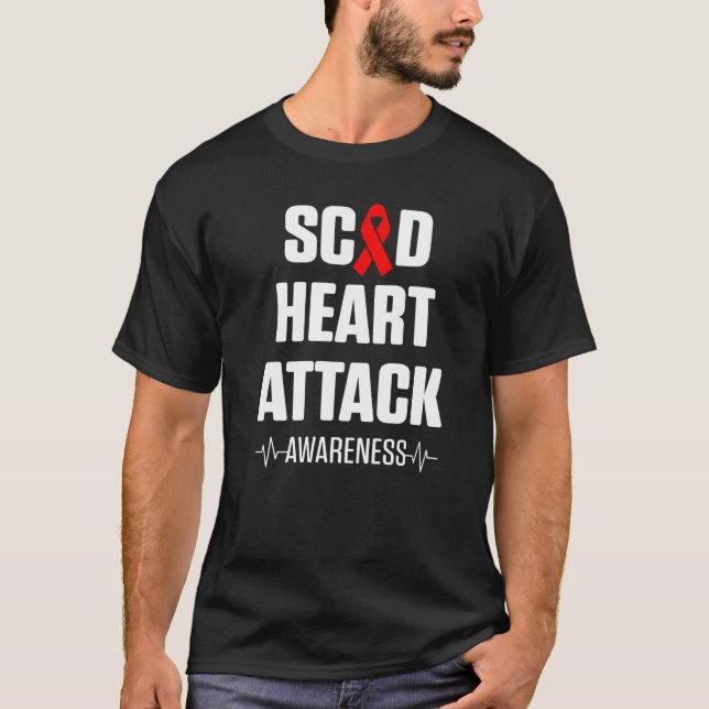 SCAD Heart Attack Survivor Heartbeat Warrior Aware T-Shirt (Front)