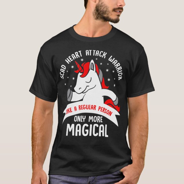 SCAD Heart Attack Survivor Magical Warrior Awarene T-Shirt (Front)