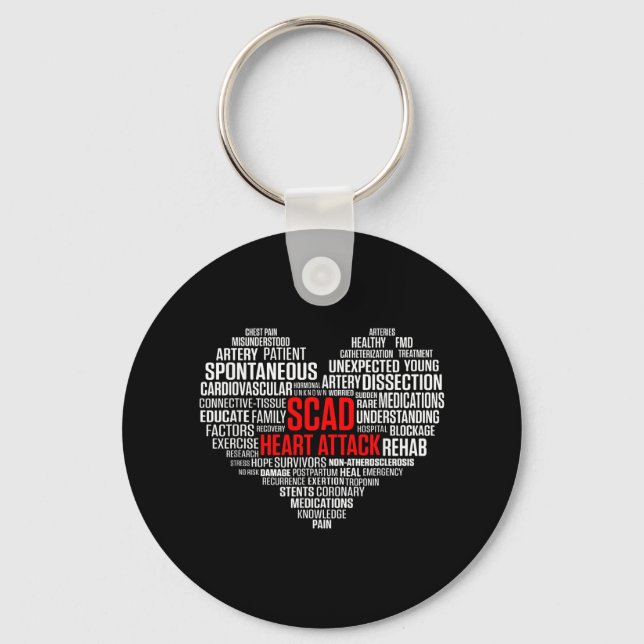 Scad Heart Attack Survivor Patient Warrior Awarene Keychain (Front)