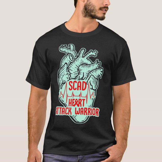 SCAD Heart Attack Survivor Pride Warrior Awareness T-Shirt (Front)