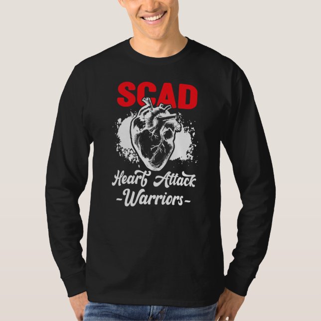 Scad Heart Attack Survivor Ribbon Warrior Awarenes T-Shirt (Front)