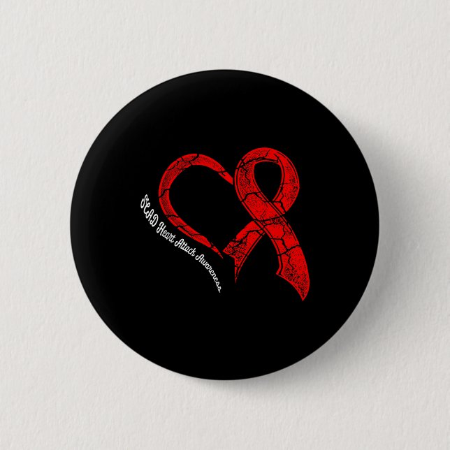 Scad Heart Attack Survivor Survives Warrior Awaren Button (Front)