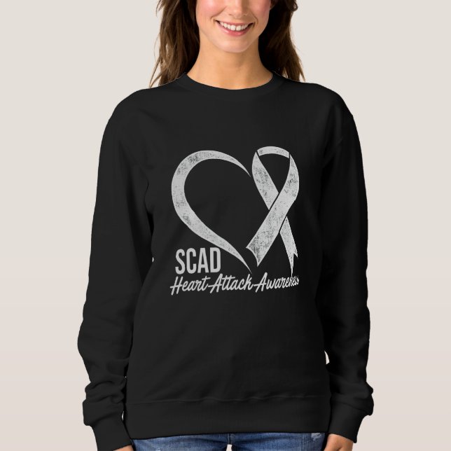 Scad Heart Attack Survivor Survives Warrior Awaren Sweatshirt (Front)