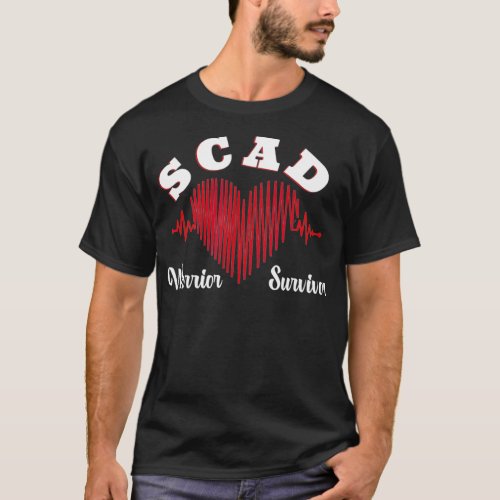 SCAD Heartbeat Survivor Warrior Women Heart Attack T_Shirt