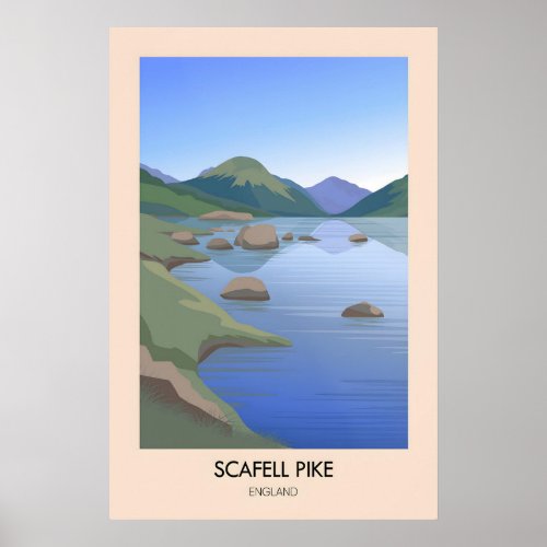 Scafell Pike Modern Travel Poster