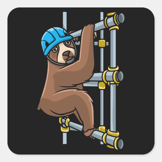 Scaffolder Sloth Scaffolding Square Sticker (Front)