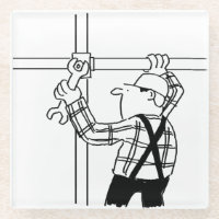 Scaffolder with Scaffolding Glass Coaster