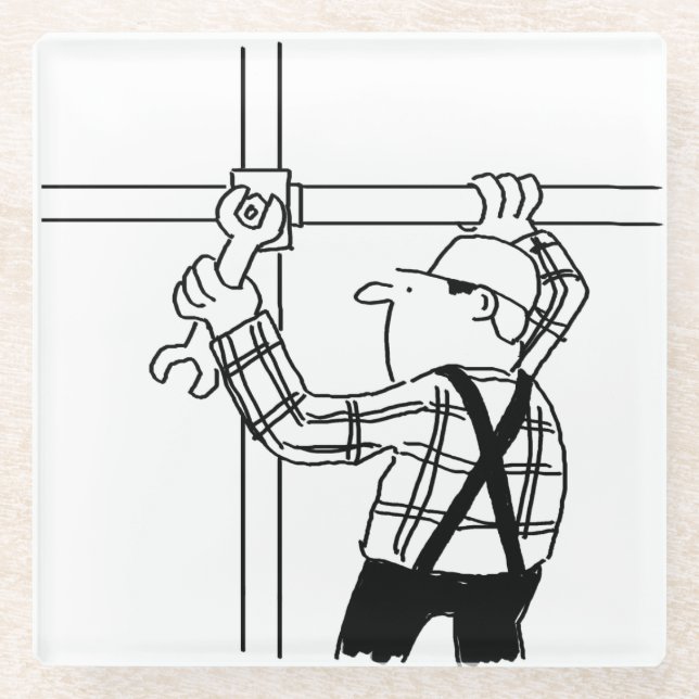 Scaffolder with Scaffolding Glass Coaster (Front)