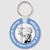 Scaffolders & Scaffolding Business Cartoon Keychain