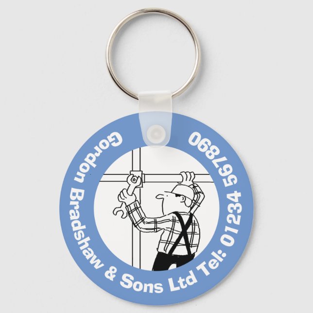 Scaffolders & Scaffolding Business Cartoon Keychain (Front)