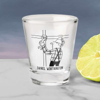 Scaffolders & Scaffolding Cartoon. Personalize. Shot Glass