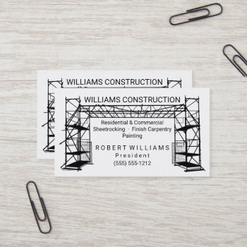 Scaffolding Black | White Painting | Construction Business Card by hhbusiness at Zazzle
