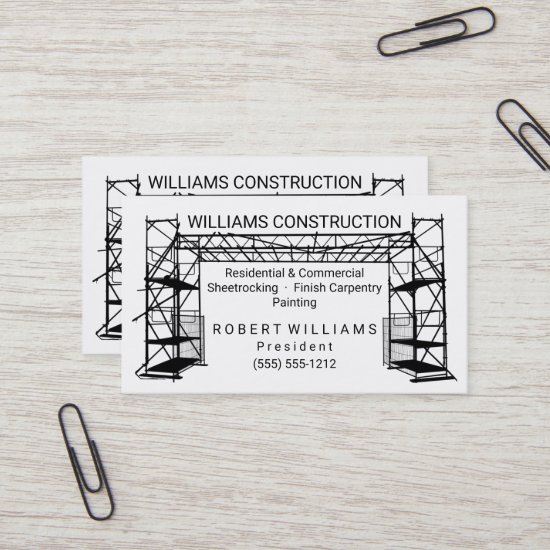 Scaffolding Black | White Painting | Construction Business Card