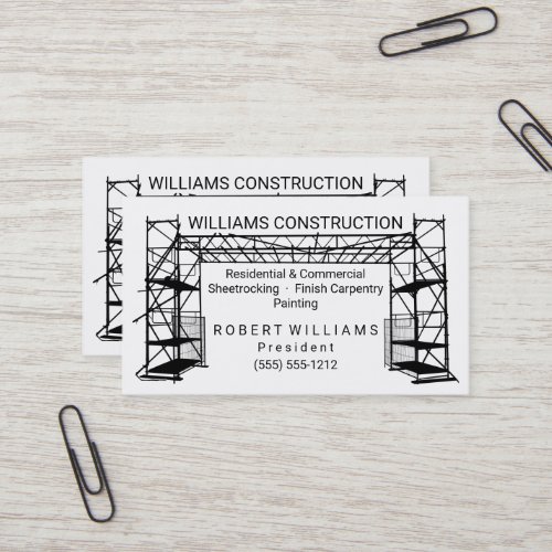 Scaffolding Black  White Painting  Construction Business Card