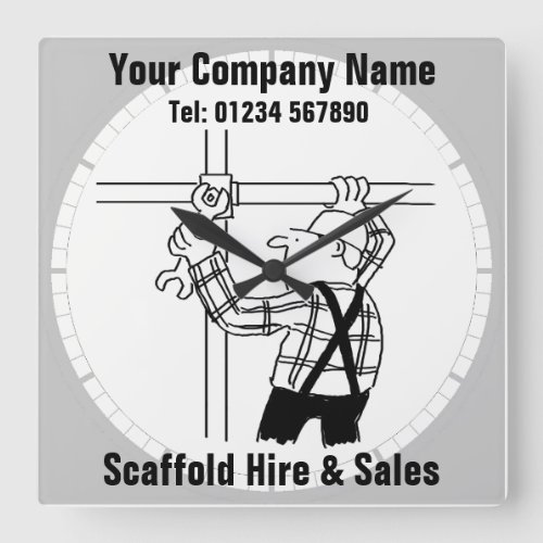 Scaffolding Hire and Sales Square Wall Clock