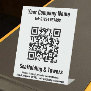 Scaffolding QR Code Design Pedestal Sign