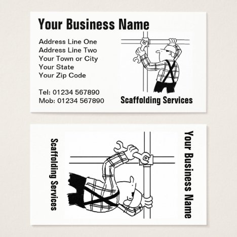 Scaffolding Services Cartoon Business Card