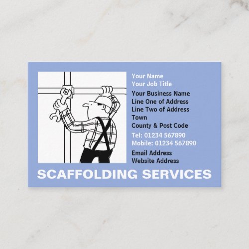 Scaffolding Services Cartoon Business Card