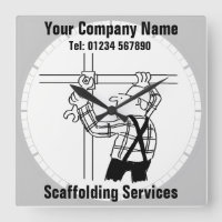 Scaffolding Services Square Wall Clock