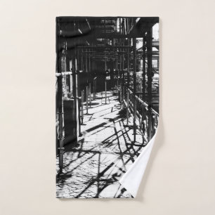 Scaffolding shadows hand towel