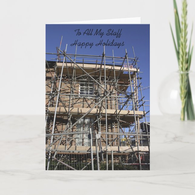 Scaffolding To All My Staff Happy Holidays Card (Front)