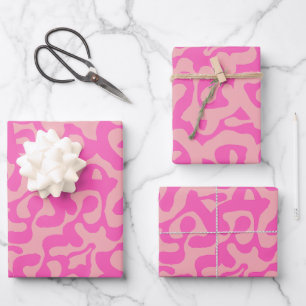 Scala Media Abstract Pink Modern Preppy Pattern Wrapping Paper Sheets