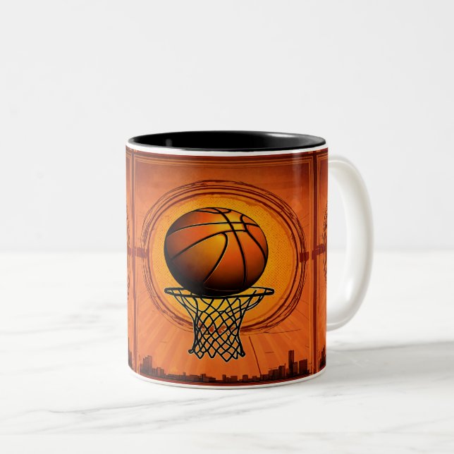 Scalable Hoops – Basketball Vector Graphics Two-Tone Coffee Mug (Front Right)