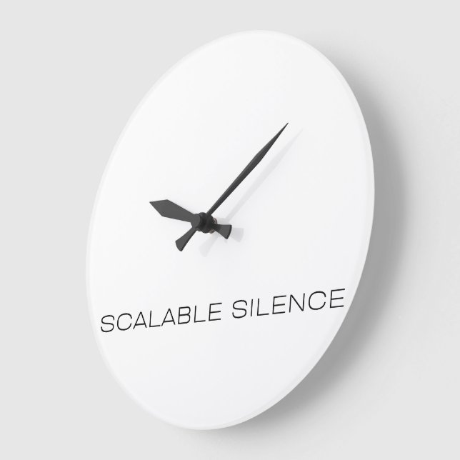 Scalable Silence Minimalist Typography Wall Clock (Angle)