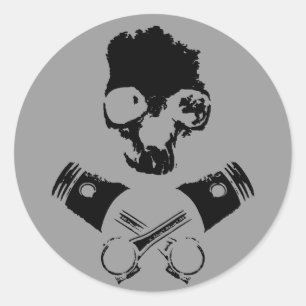 Scalawag & Crossed Pistons Classic Round Sticker