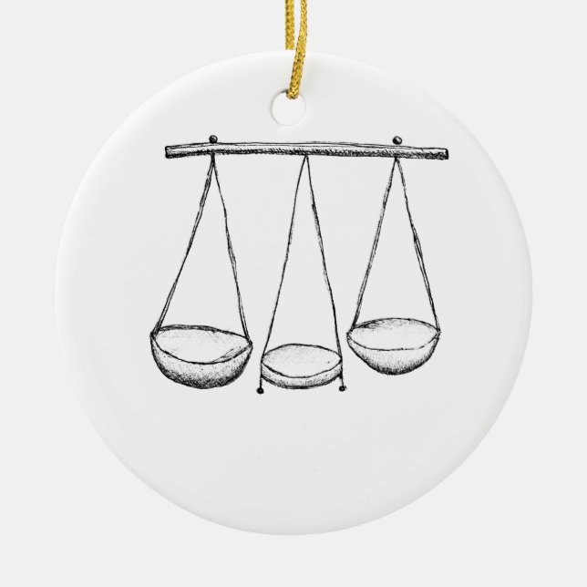 Scale Ceramic Ornament (Front)