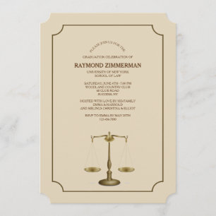 Scale Law School Graduation YOU PICK COLOR Invitation