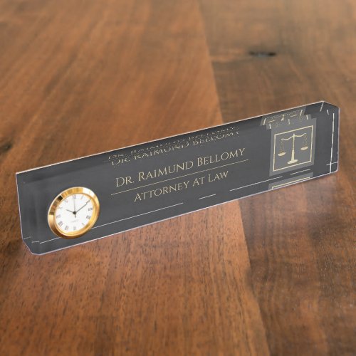 Scale Of Justice Desk Name Plate