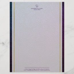 Scale of justice faux leather gold stripes lawyer letterhead