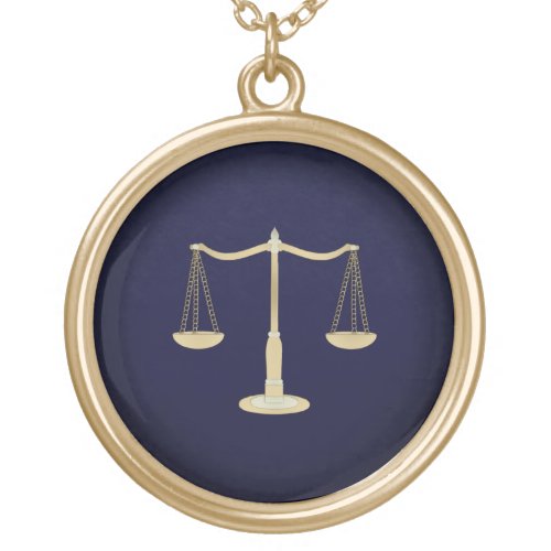 Scale Of Justice Gold Plated Necklace